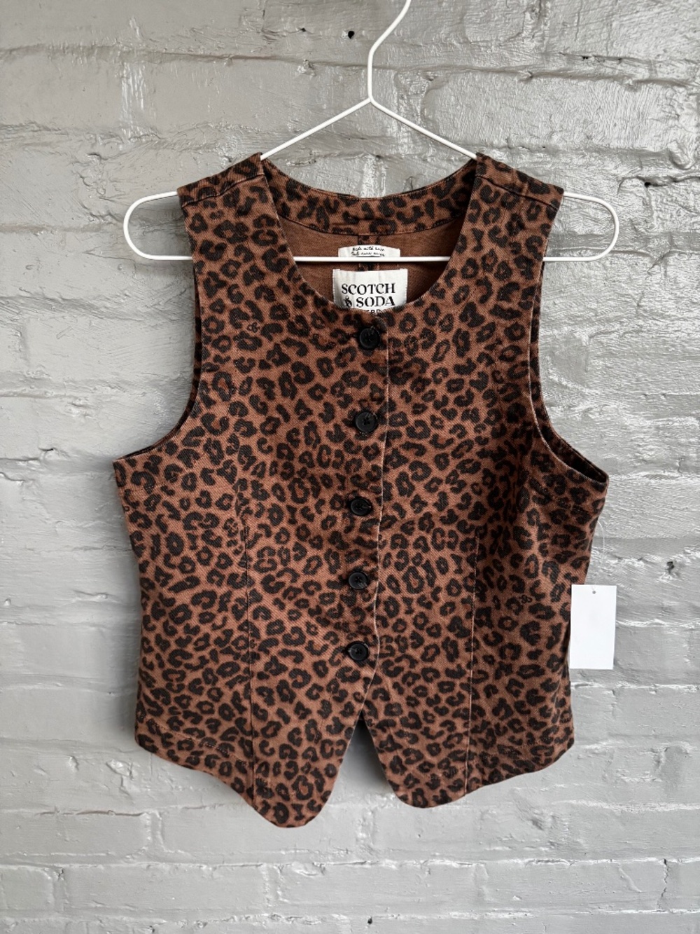Denim Leopard Vest - Scotch + Soda